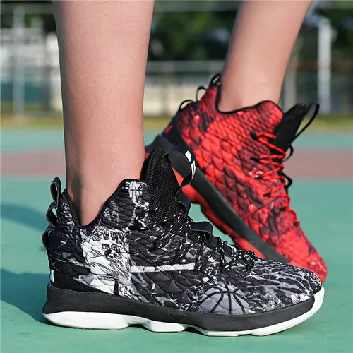 black-red Обувь в стиле ретро для мальчиков Jordan chaussure homme; Мужская баскетбольная нескользящая обувь; баскетбольные кроссовки; мужские спортивные кроссовки jordan; обувь с высоким берцем - Цвет: black-red