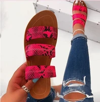 women summer new sandals slippers flat snake print 2020 fashion beach ladies shoes casual flip flops sandalia feminina