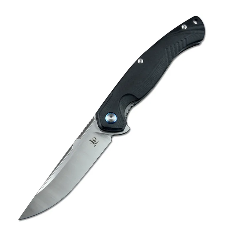 

Y-Start Folding Pocket Knife DJ01 440C Satin Blade Black G10 Handle Drop Point Camping Hunting Survival Outdoor Knives