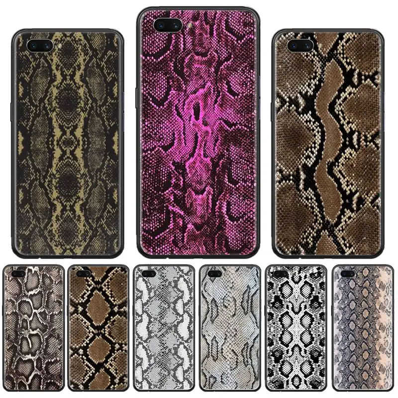 

Leatherart aesthetic Luxury cool Snake Phone Case For OPPO F 1S 7 9 K1 A77 F3 RENO F11 A5 A9 2020 A73S R15 REALME PRO