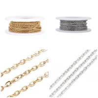 10mroll 2mm stainless steel cable link chains goldsilver color with spool for women men necklace bracelet diy jewelry making