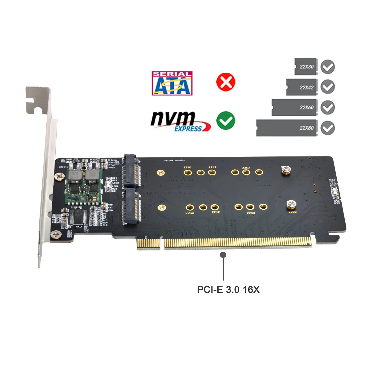 CY 4X NVME M.2 AHCI to PCIE Express 3.0 Gen3 X16 Raid Card VROC Raid0 Hyper Adapter