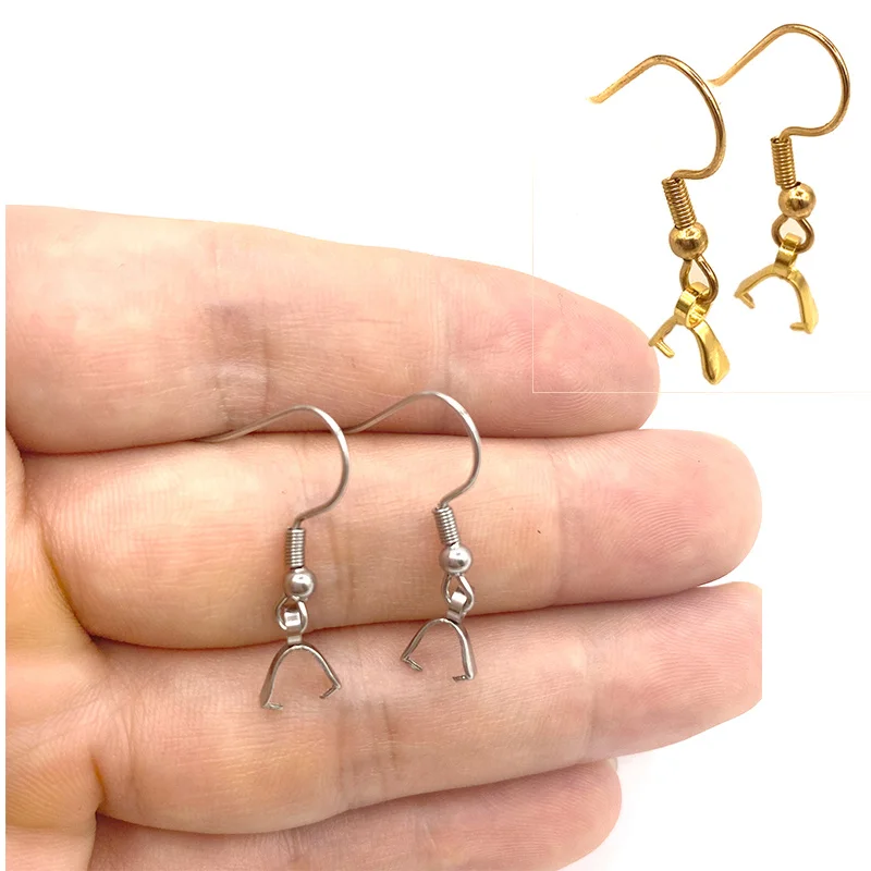 

20Pcs 316 Stainless Steel Earring Hooks Ear Wire with Melon Seeds Button Pendants Card Jadeite Jade Pendant Diy Jewelry Finding