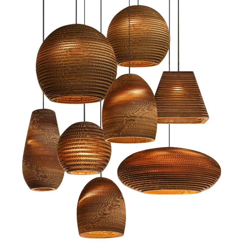 

Nordic Paper Honeycomb Pendant Lights Cardboard Living Room Restaurant Cafe Clothing Pendant Lamps Kitchen Lighting Fixture