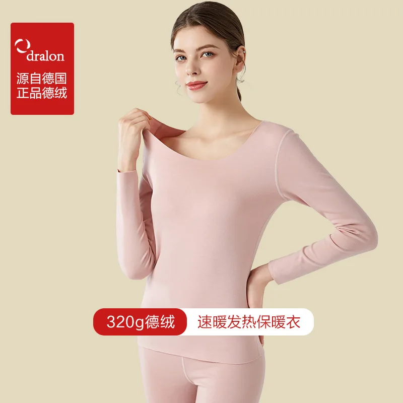 

De velvet thermal underwear t-shirt women's winter fever long-sleeved bottoming shirt plus velvet round neck plus size