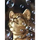 Алмазная картина с животными YI BRIGHT, картина с квадратными стразами, 5D Вышивка, стразы, с изображением кошки, настенная мозаика