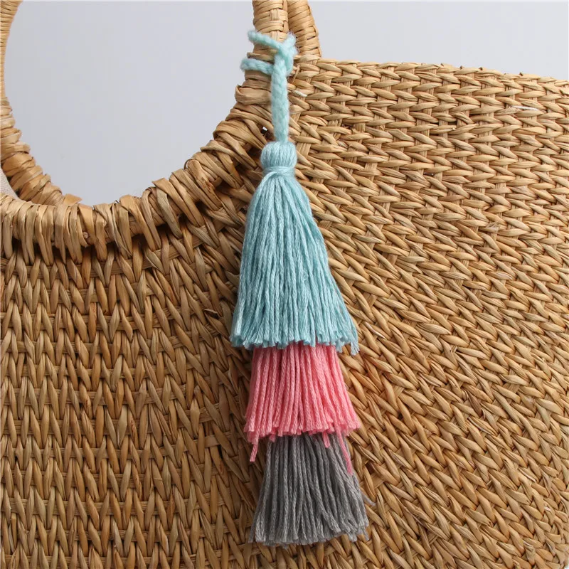 1 шт. цветная Бохо сумка для ключей с помпонами аксессуары очаровательный кошелек