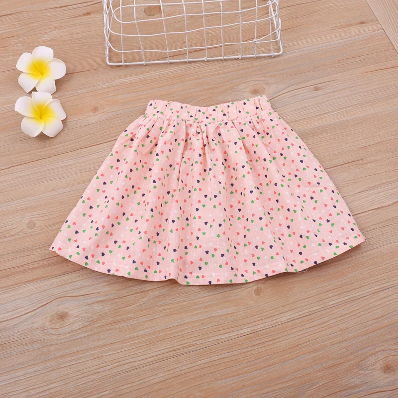 Комплект летней детской одежды для девочек футболка с принтом кролика + юбка 2 шт.