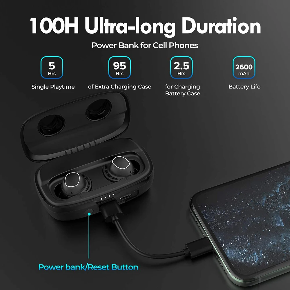 Водонепроницаемые наушники Mpow M30 Plus IPX8 Bluetooth 5 0 TWS 100 часов работы |