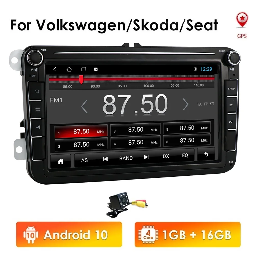 

Автомобильный мультимедийный сенсорный экран 7 дюймов 2din для VW Golf Polo Jetta Passat Tiguan Android DSP 4G SIM GPS Bluetooth Радио USB Canbus AMFM