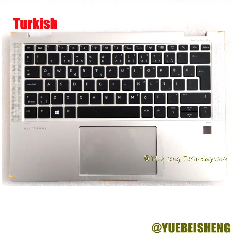 

YUEBEISHENG New/org for HP EliteBook x360 1030 G3 palmrest Turkish keyboard upper cover Touchpad