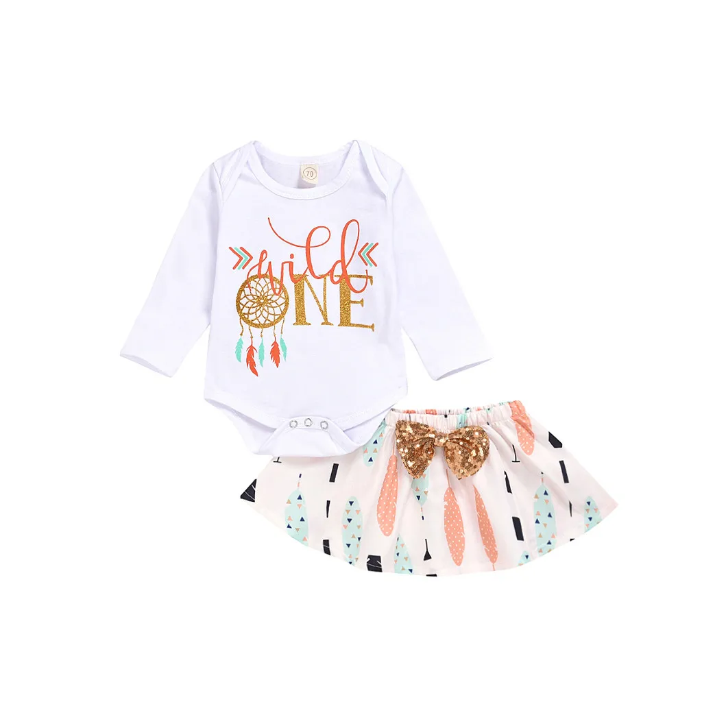 Комбинезон с длинными рукавами и цветочным рисунком для маленьких девочек