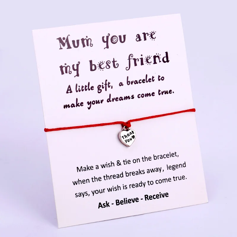 Мама мама сердце спасибо регулируемые браслеты с шармами цепочка Ювелирные