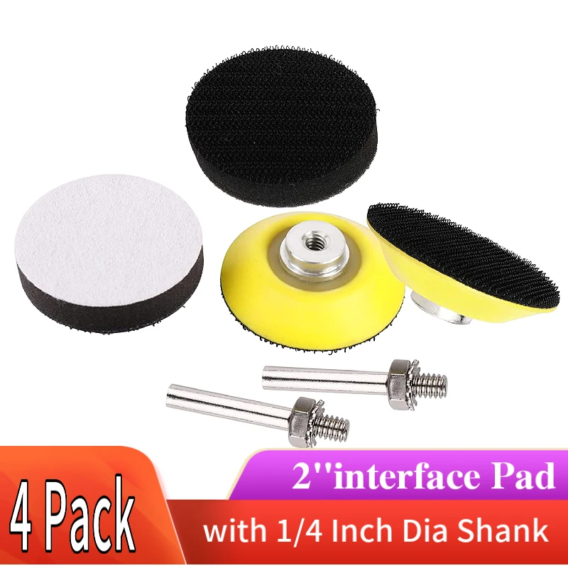 2 Inch Hook and Loop Sanding Backing Plate Soft Foam Layer Buffing Pad for Drill Air Die Grinder Sander Rotary Tool 1/4