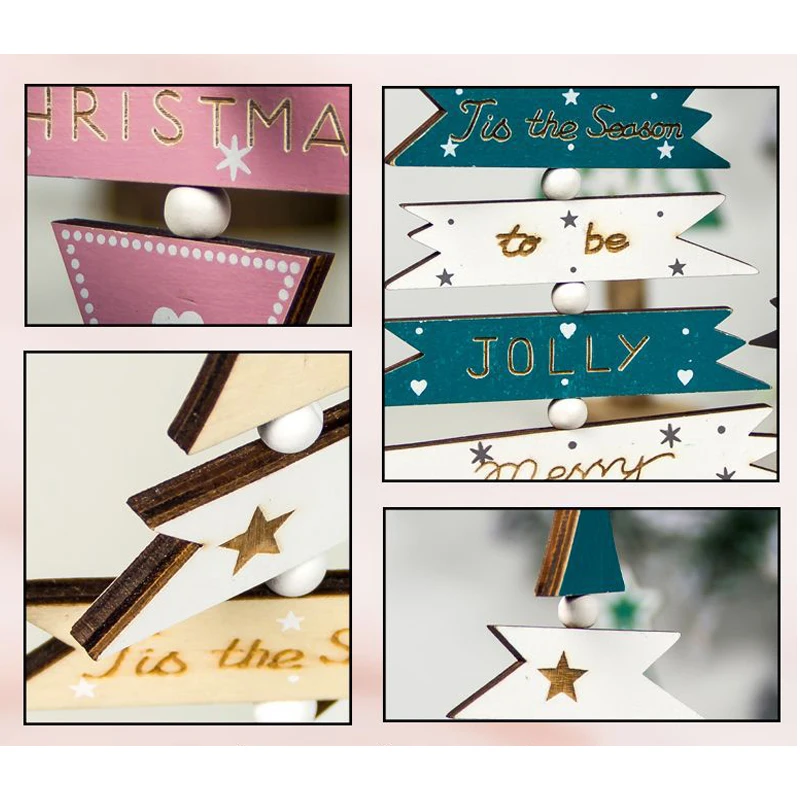 Деревянные Подвески для дерева подвесные украшения рождественской елки