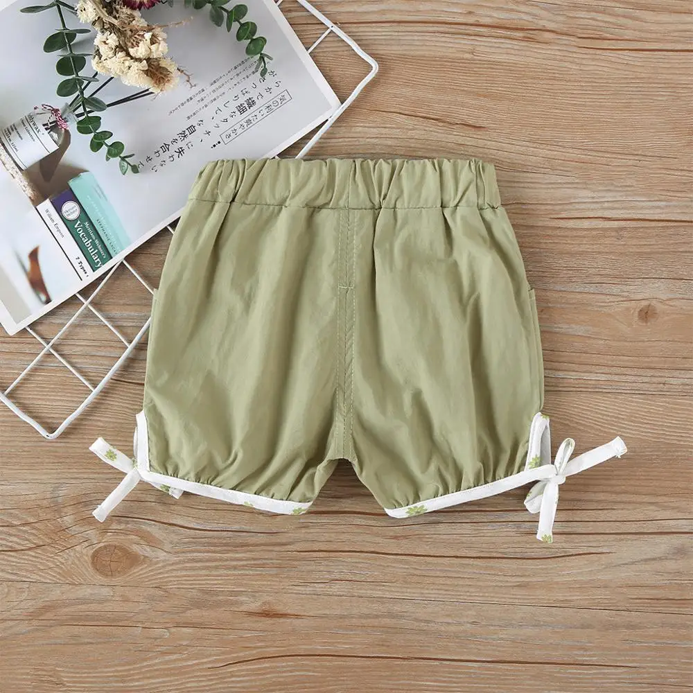 Летние Шорты для девочек Яркие цвета Повседневные шорты с эластичной резинкой на