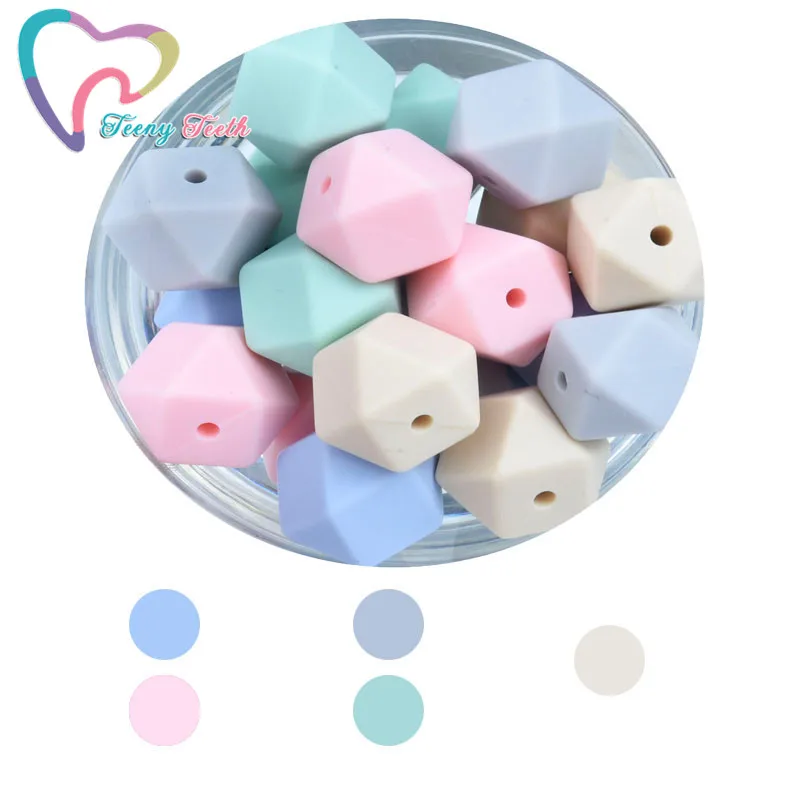 20 шт 14 мм шестигранные Силиконовые Прорезыватели для зубов Детские экологически