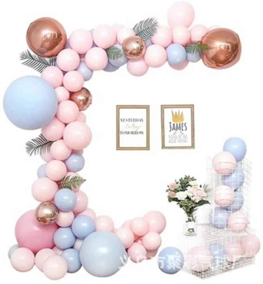 

109Pcs Macaron Blue Set Colorful Metallic Balloons Birthday Party Wedding Decoration Anniversary Globals Shower Valentine's Day