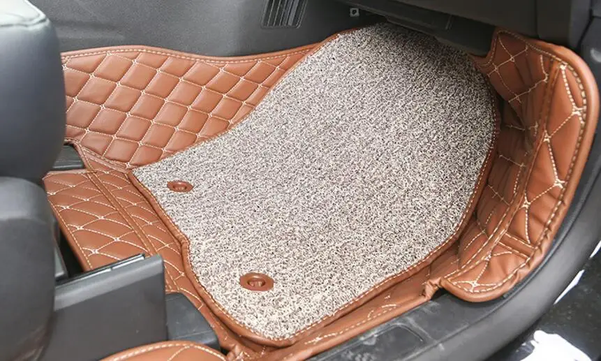 

Luxury Brown Car Floor Mats Custom Fit For Ford Edge 2015 Car Styling Auto Floor Mat Car Accessory Carpet Cover