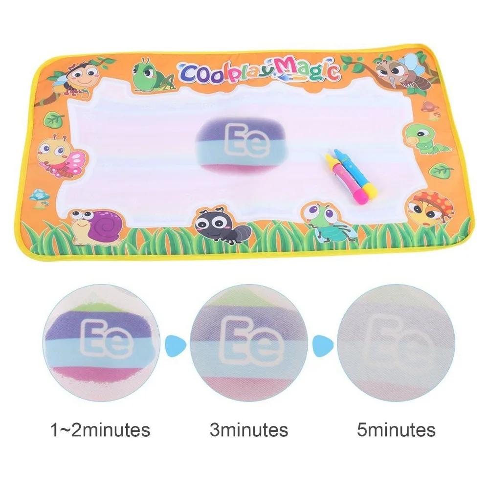 4 типа Радужный волшебный коврик для рисования водой и 2 ручки раскраски доска