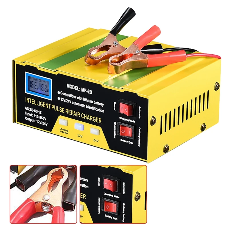 

Car Battery Charger 10A 12V/24V Automatic Smart Charger Monitor Charge Maintain Battery for Lead Acid Battery