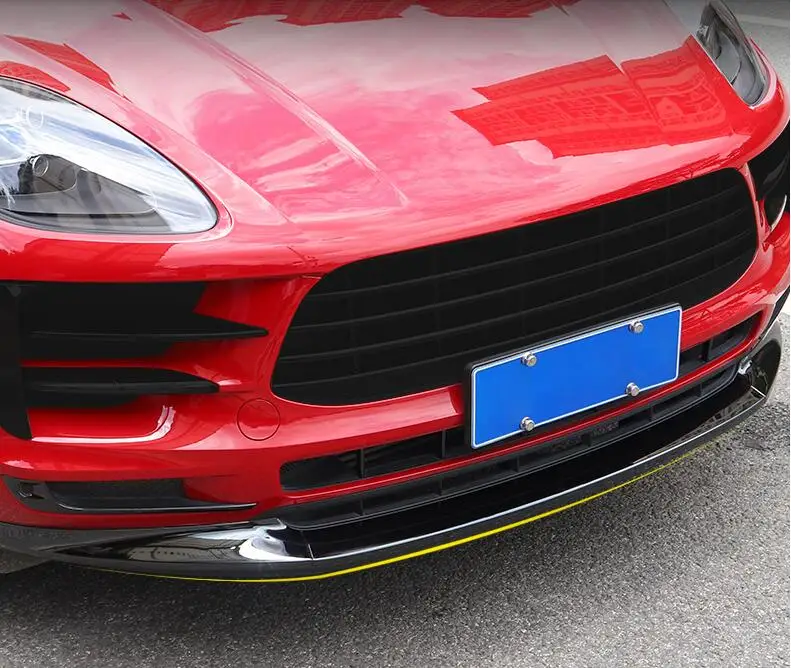 

High Quality Stainless Steel PAINT FRONT BUMPER SPOILER LIP SPLITTERS WIND KNFE COVER For Porsche MACAN 2019 2020 2021