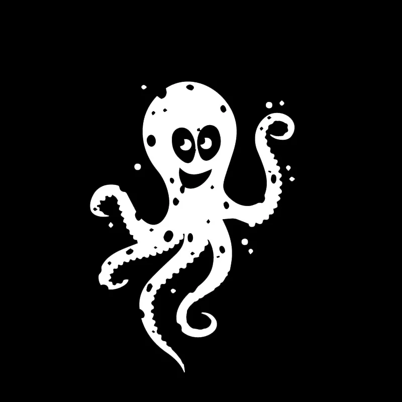 YJZT 16M*11.3CM Beautiful And Lovely Octopus Children Decorating Family Car Personality Decals Black/Silver C30-0248 | Автомобили и