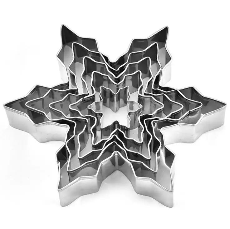 Форма снежных хлопьев для печенья набор инструментов выпечки ножи из