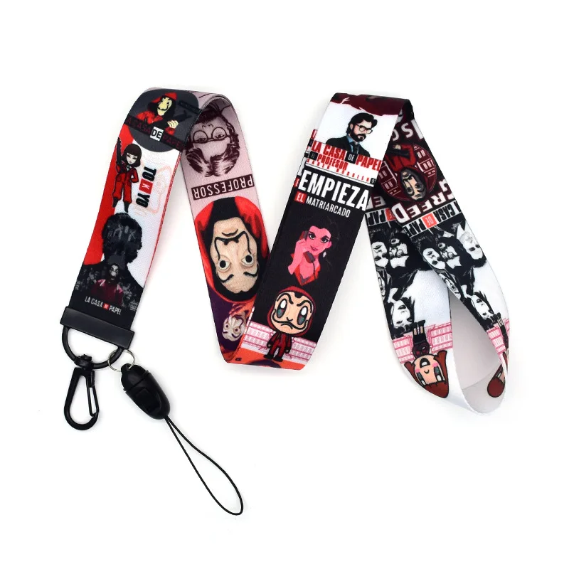 la casa de papel lanyard keychain money heist the house of paper mobile phone rope id lanyards key lanyard neck straps jewelry free global shipping