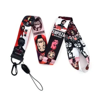 Casa Papel Lanyard Keychain Money Heist The House Paper Mobile Phone Rope Lanyards Key Lanyard Neck Straps Jewelry
