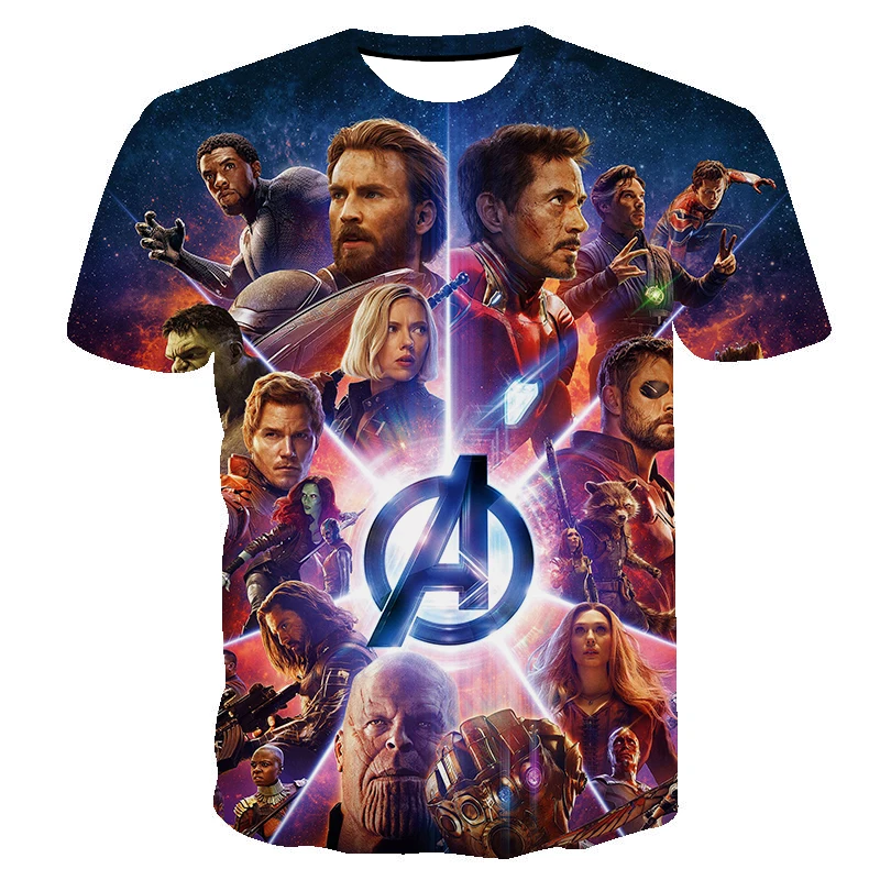 Модная мужская футболка Marvel's The Avengers с 3D принтом для мужчин летняя повседневная