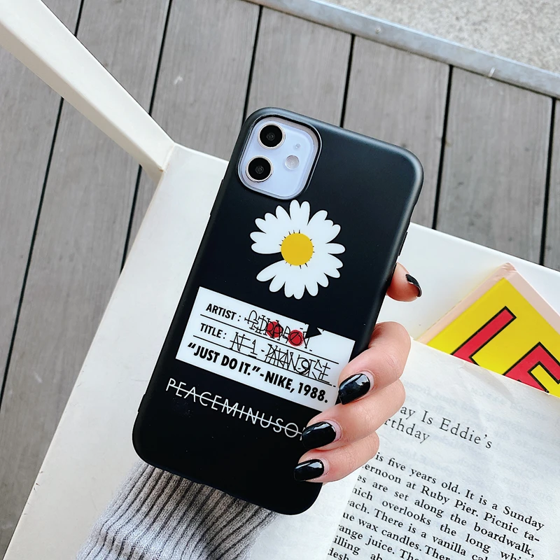 Ins корейский модный бренд Peaceminusone цветок для iPhone 11pro xs max xr ix i8 i7 plus силиконовый