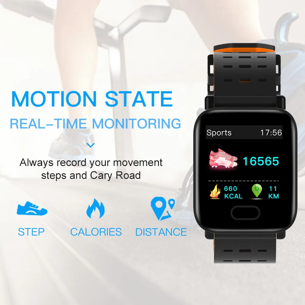 

A6 Fashion Smart Watches Heart Rate Monitor Smartwatch Men Women Waterproof Wearable Device Bluetooth Smart Watch Android/IOS