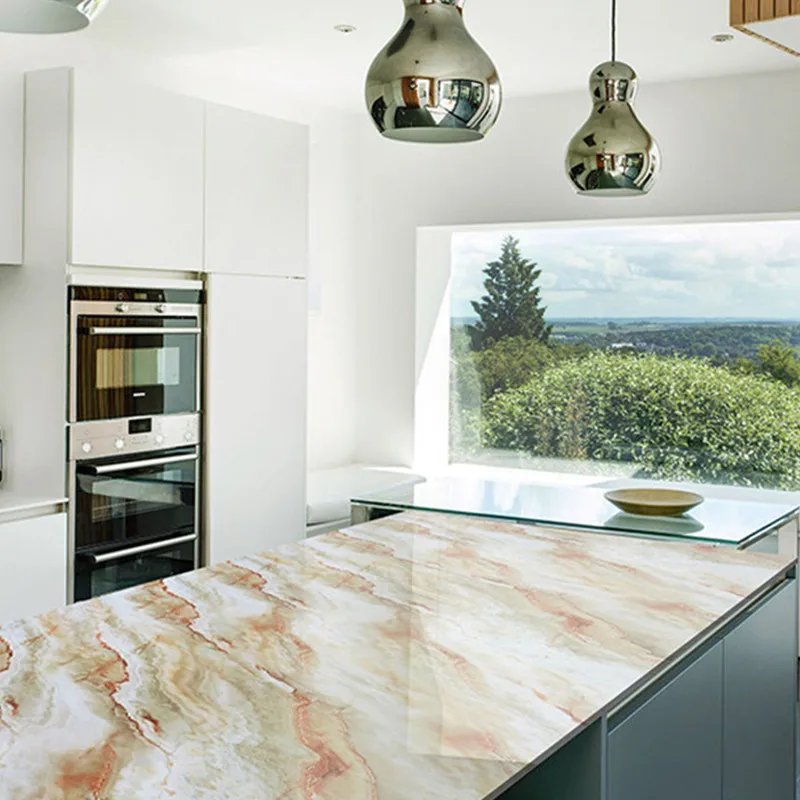 5M Кухня Мрамор свяжитесь Бумага ПВХ наклейки на стену настольные Ванная комната