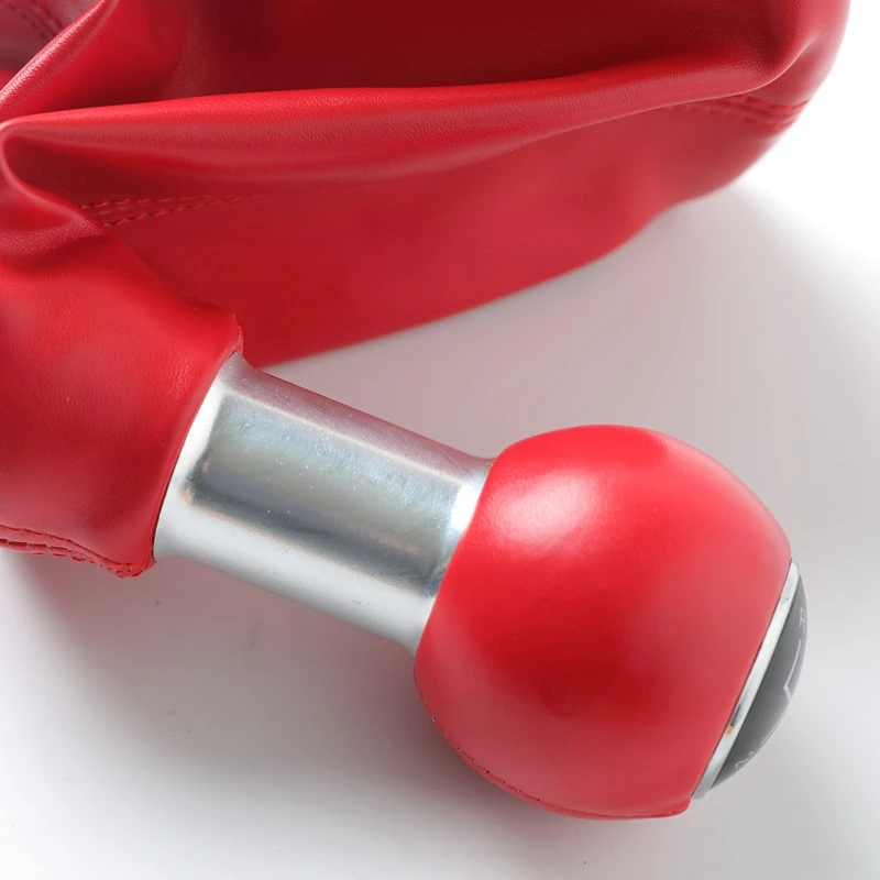 

Top Quality 5 Speed Complete Red Gear Shift Knob Pu Leather Gaiter Boot Cover for - A3 S3 2001 2002 2003