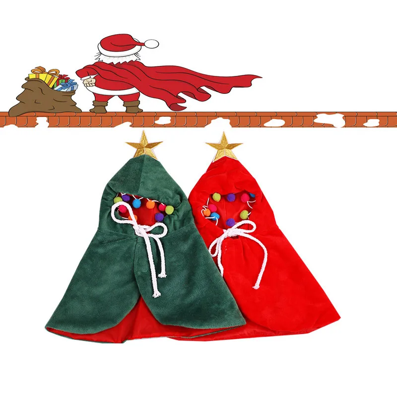 

Pet Christmas Cloak for Cats and Dogs Christmas Heart Warming Clothes