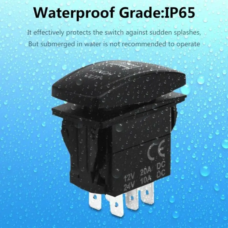 Зеленый светодиодный переключатель рога мгновенный тумблер рокер 12V 20A