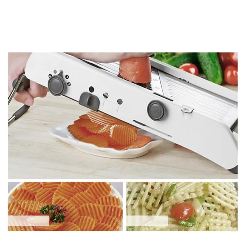 

Многофункциональная овощерезка из нержавеющей стали, регулируемые безопасные износостойкие водонепроницаемые острые кулинарные резаки ...