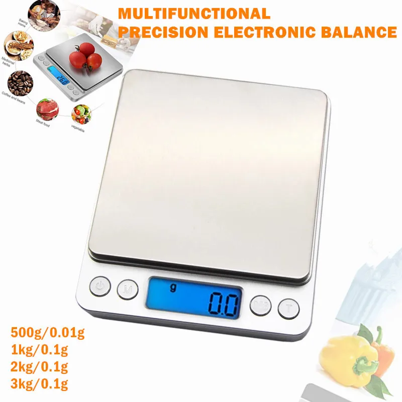 

500g/0.01g 1kg/2kg/3kg/0.1g LCD Portable Mini Electronic Digital Scales Pocket Case Postal Kitchen Jewelry Weight Balance Scale