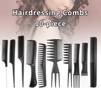 multifunctional hair design hair detangler comb set black fine tooth metal comb straight hair comb for home salon