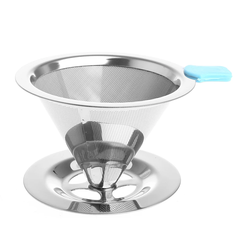 

Portable Metal Stainless Steel Coffee Filter Funnel /V-type Cup Filters Tea Tool
