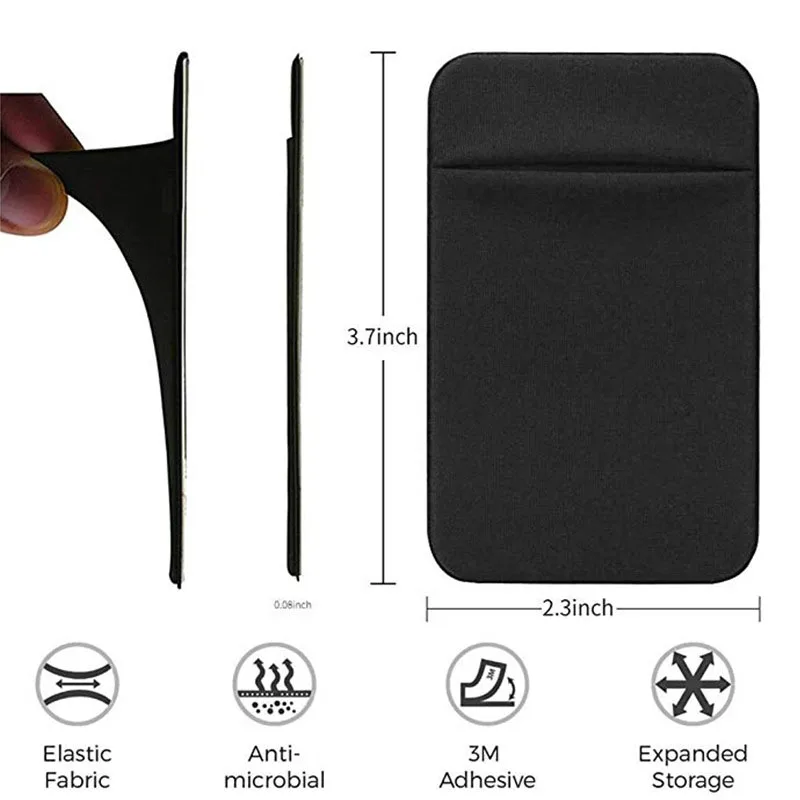 cell phone card holder pocket sticker card sleeve adhesive stick on wallet for iphone 12 x samsung xiaomi huawei all smartphones free global shipping