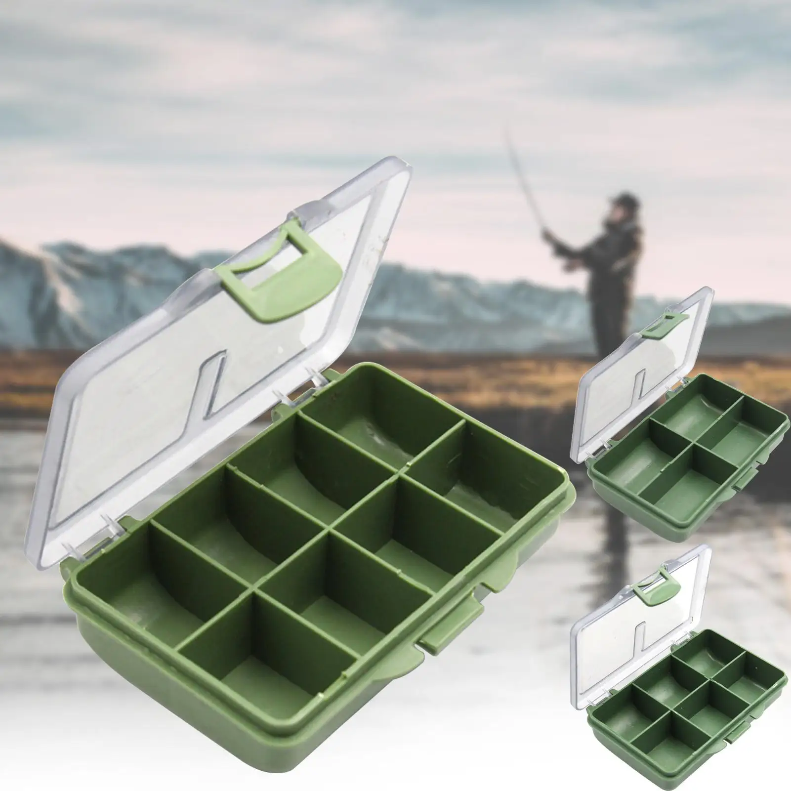 

4/6/8 Compartments Storage Case Box Transparent Fishing Lure Square Fishhook Box Spoon Hook Bait Tackle Box Fish Accessory Box