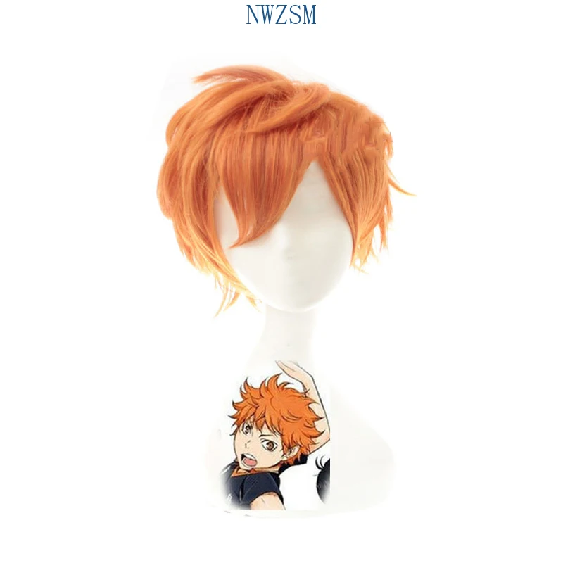 Аниме Haikyuu! Парик для костюмированной вечеринки Shoyo Hinata короткие оранжевые парики