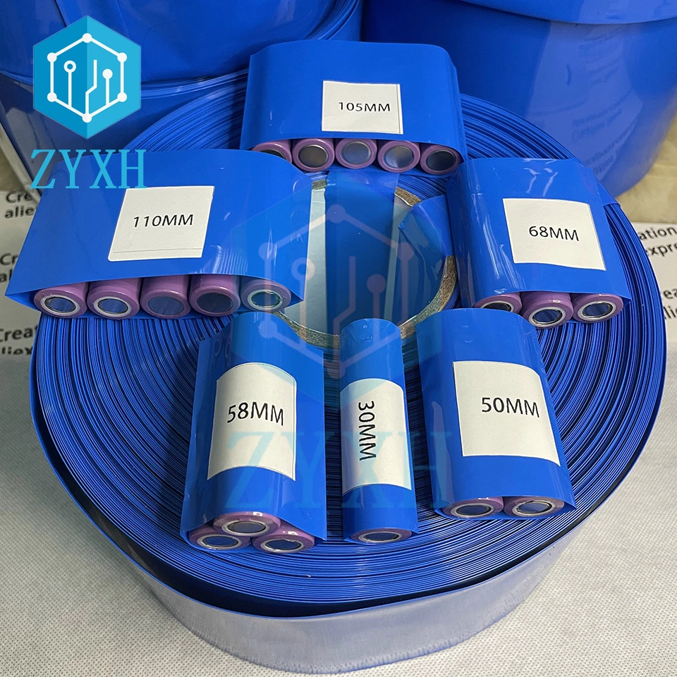 30mm-150mm Width 18650 Lipo Battery PVC Heat Shrink Tube Wrap Cover Shrinkable Tubing Lithium Case Cable Sleeve Insulation |