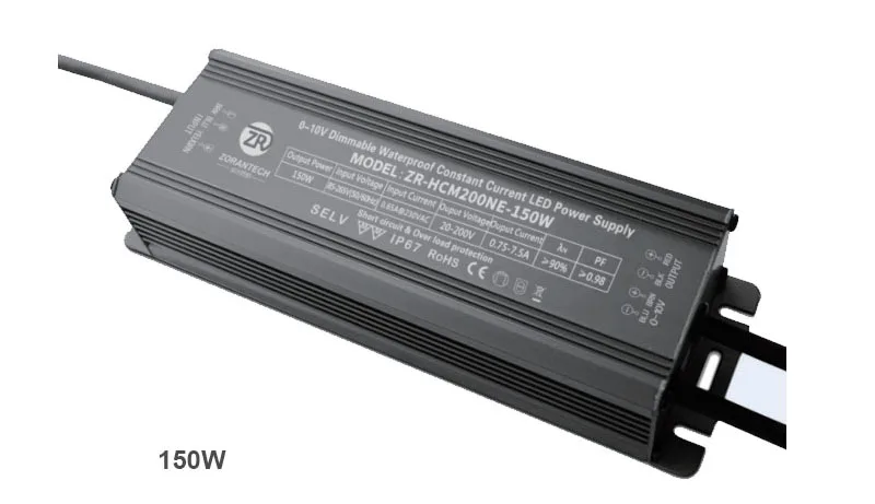 60W 100W 150W Водонепроницаемый Светодиодный драйвер 0-10V 4 в 1 Функция затемнения(1-10V или ШИМ или резистор) уличный трансформатор светильник