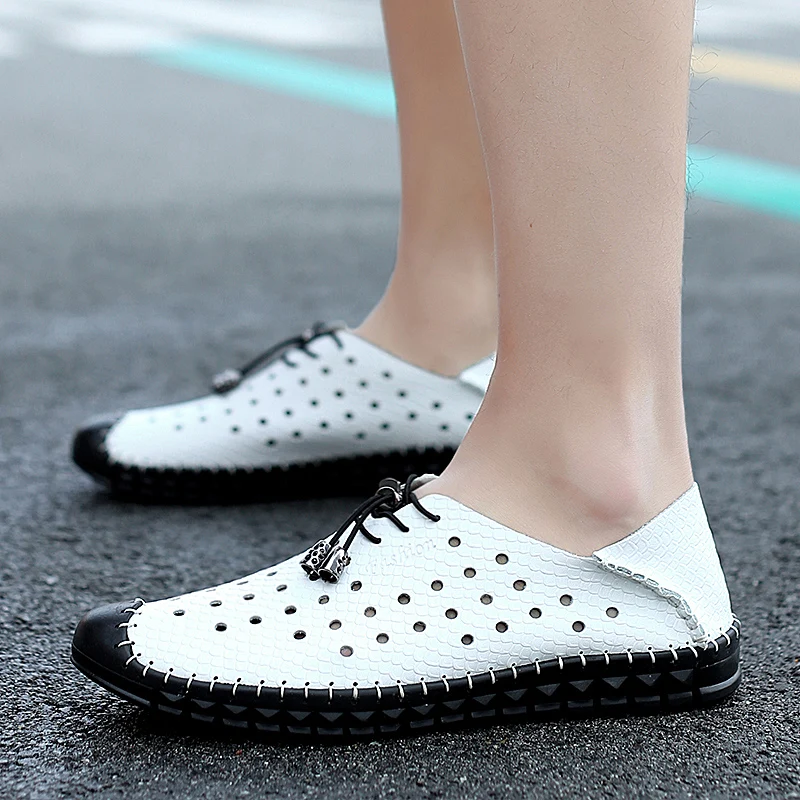 WOTTE/Новая летняя повседневная обувь мужские лоферы Кожаные Мокасины Мужчины