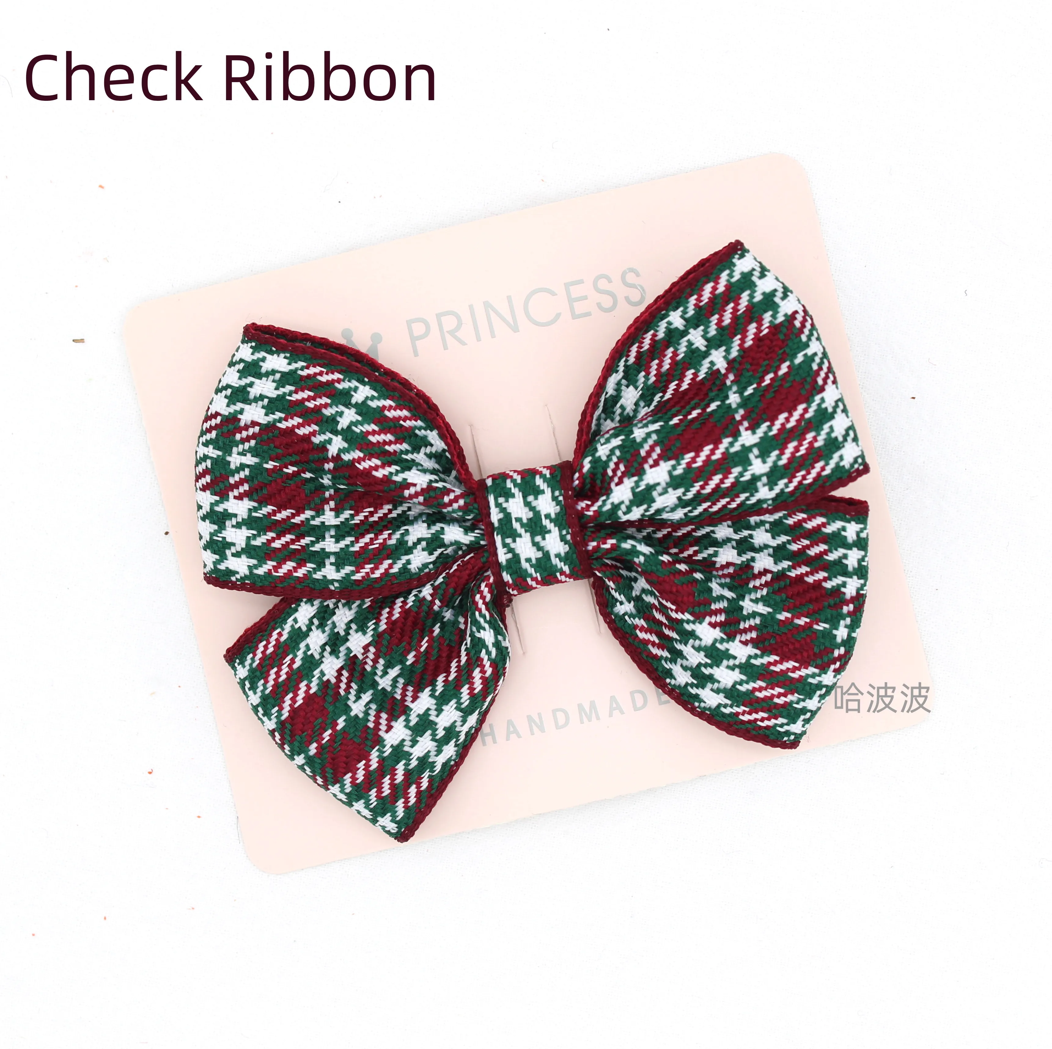 

Handmade Girl Plaid Bow Hairpin Pair Clip Simple Princess Hair Accessories