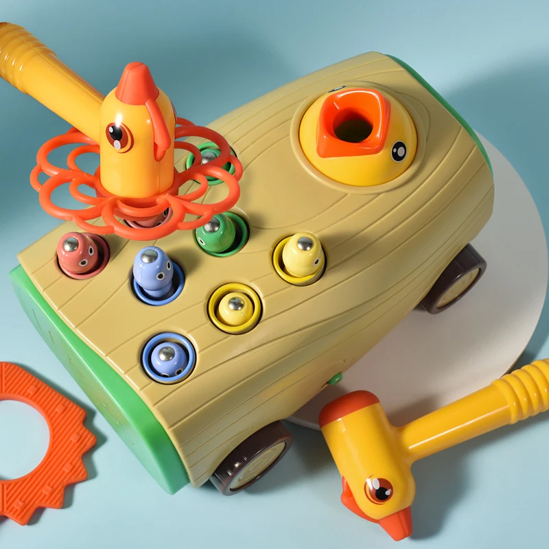 

Kids Toys Educational Toys Magnetic Woodpecker insect Catching Game Animal Feeding Game Happy Hammer Gopher Wooden Toy