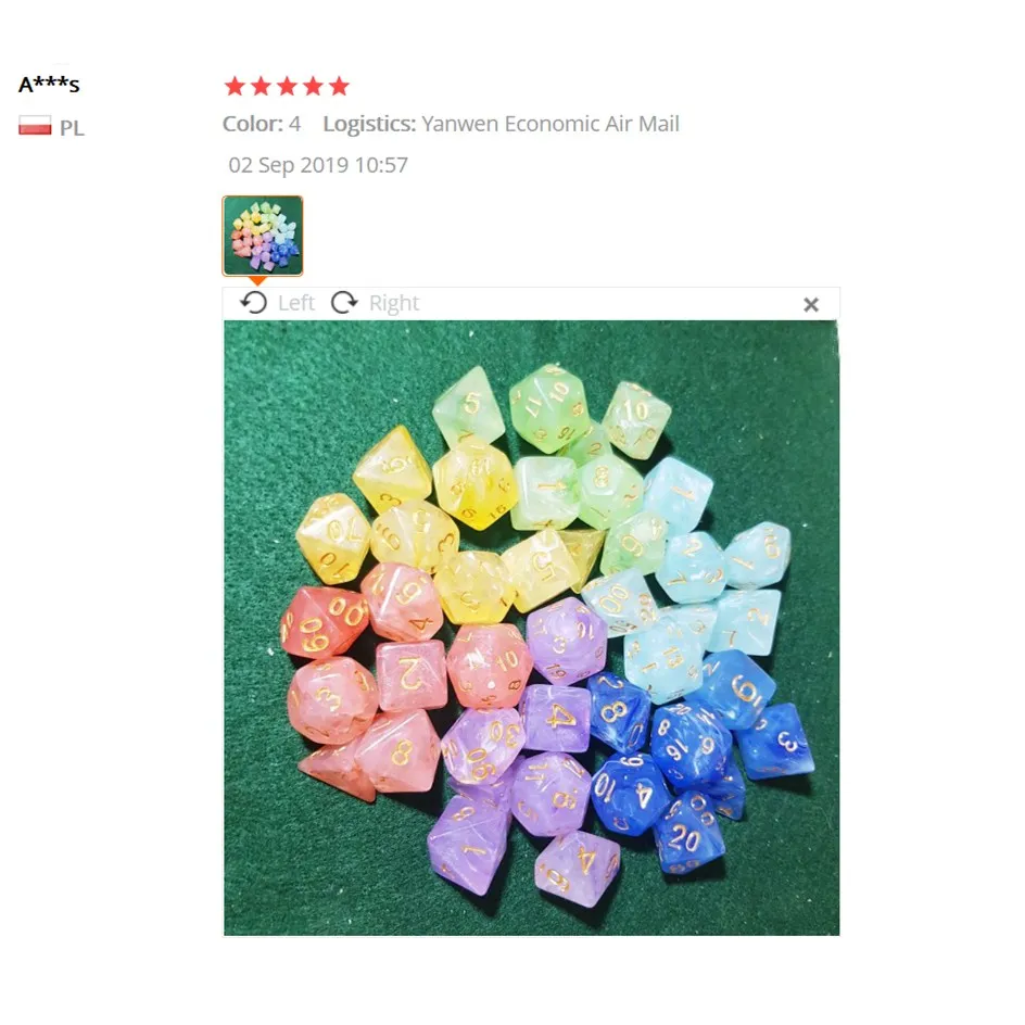 7 шт./лот, Набор кубиков D4, D6, D8, D10, D10%, D12, D20, разноцветные многогранные кубики для настольной игры, Набор кубиков TRPG